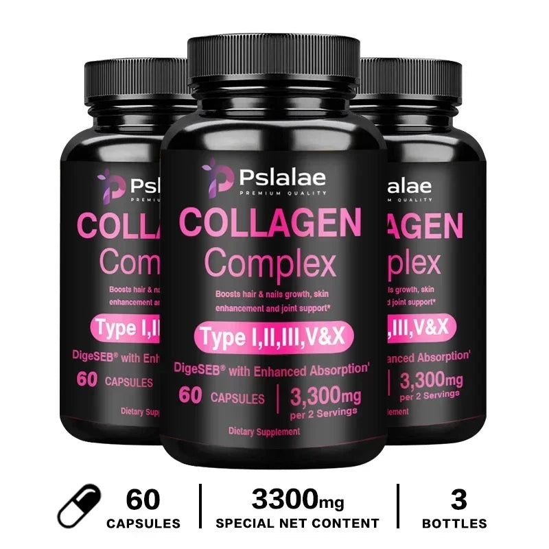 Collagen Complex Capsules - Brighten Skin Tone and Help Joint and Cardiovascular, Skin, Hair, Nails & Digestive Health - GilloServ