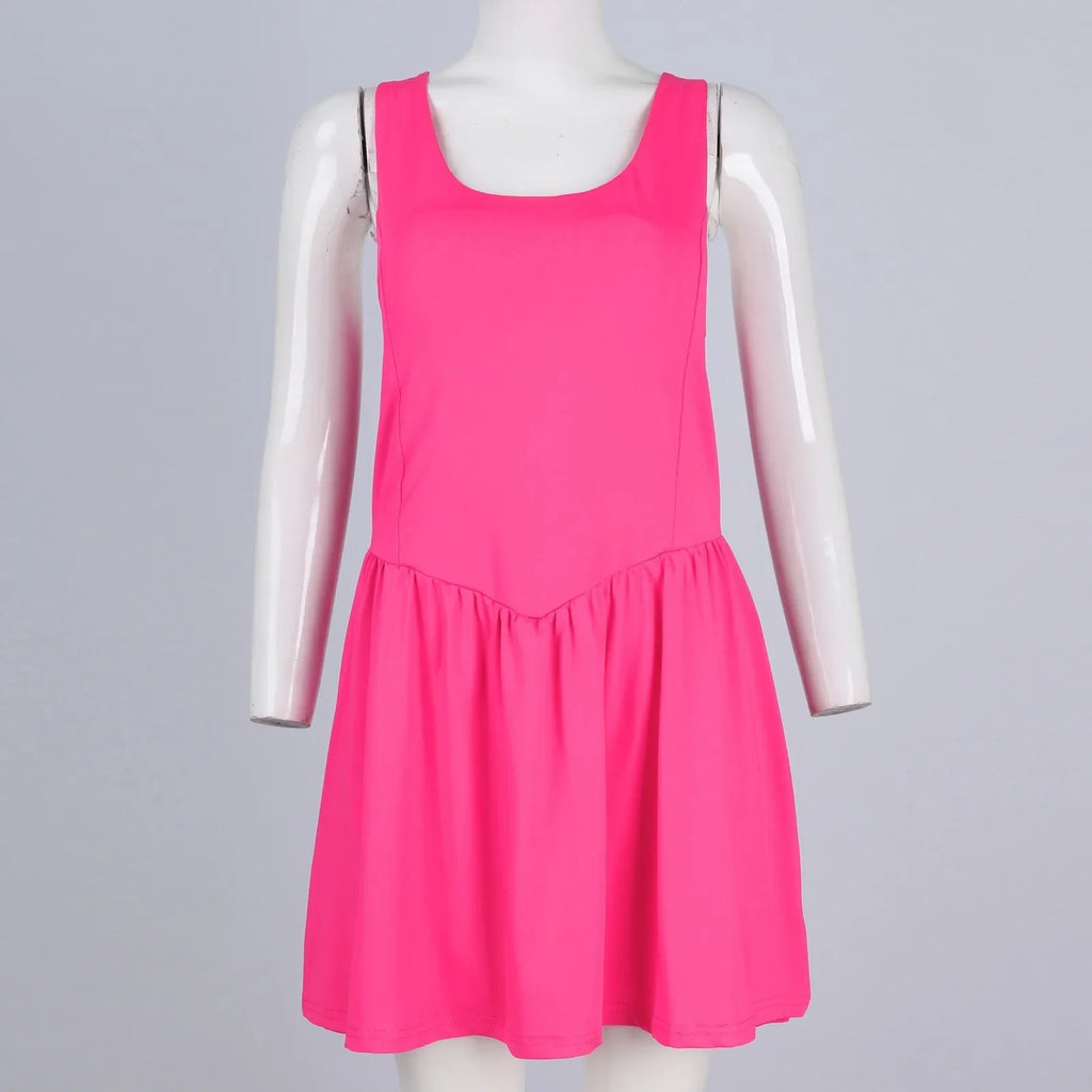 Solid Running Workout sleeveless Dress Gym Yoga ShortS/Clothes Sleeveless - GilloServ