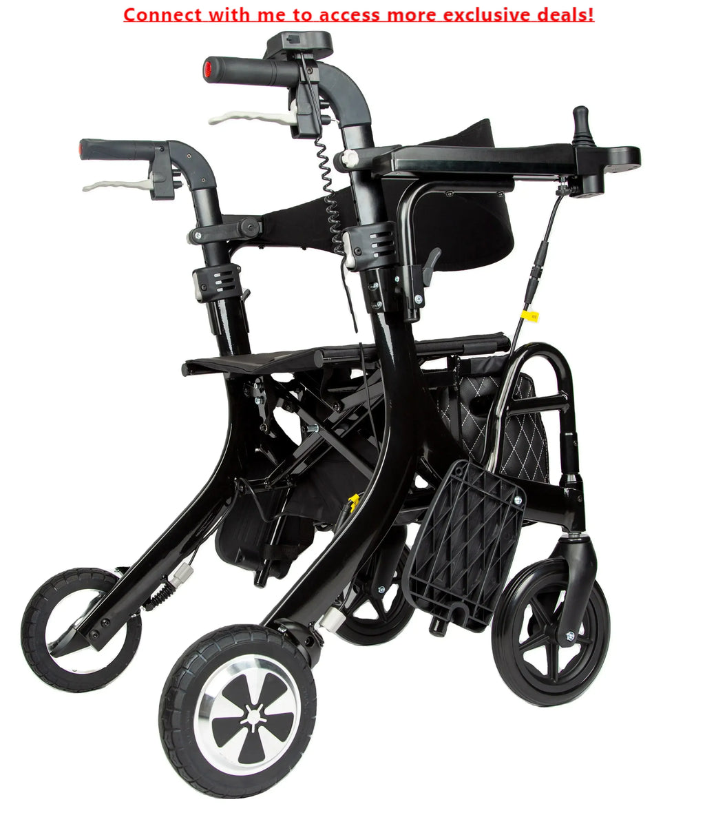 Lightweight Foldable All-Terrain Walker, Rollator Elderly Mobility Wheelchair, Carrier Shopping Cart - GilloServ