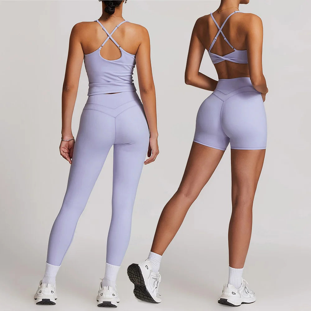 Yoga Sets Sports 2 Piece Women Plus Size Gym Clothes Seamless Fitness - GilloServ