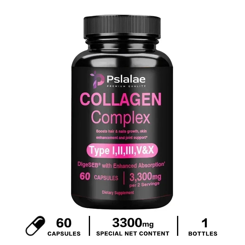 Collagen Complex Capsules - Brighten Skin Tone and Help Joint and Cardiovascular, Skin, Hair, Nails & Digestive Health - GilloServ