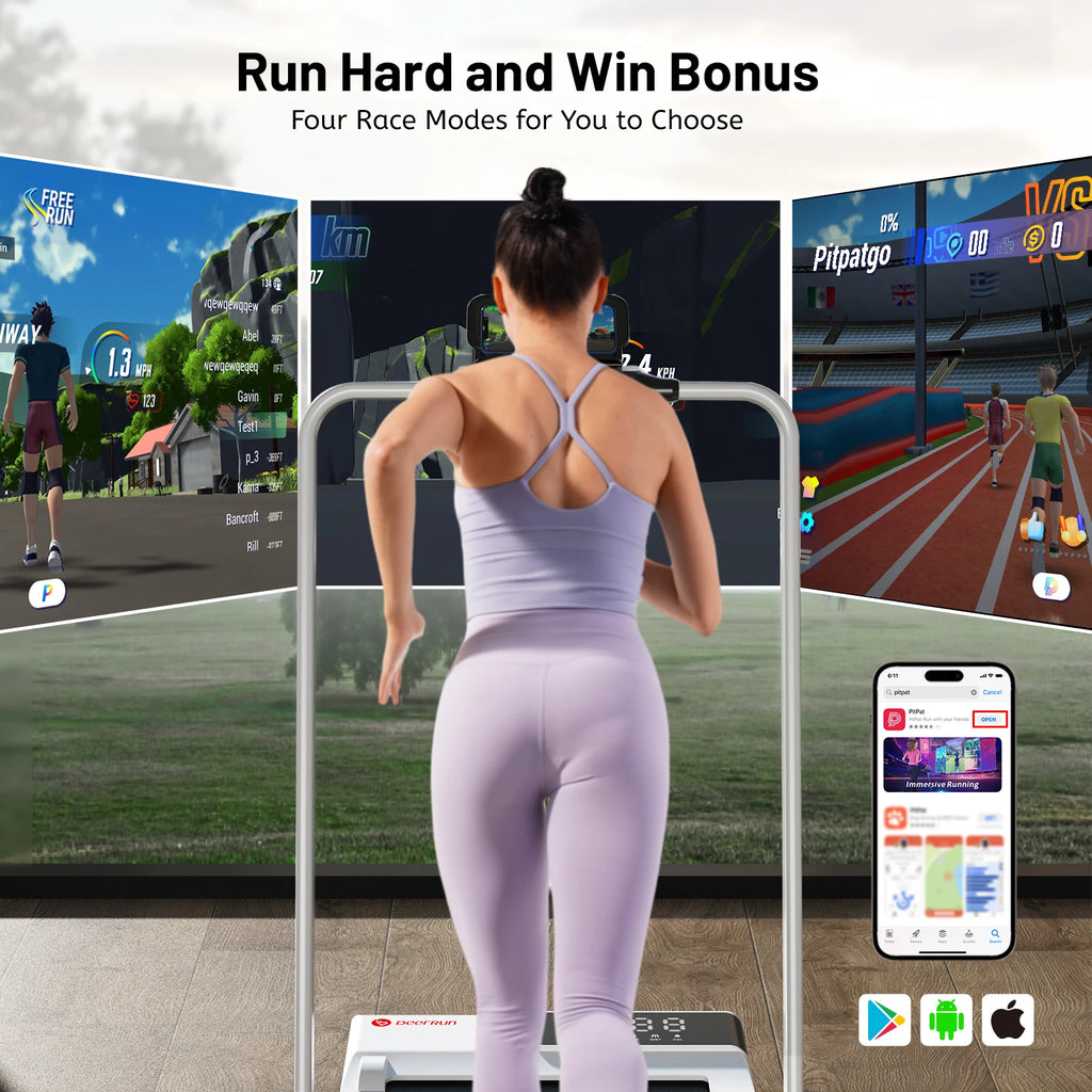 Treadmills for Home Foldable,Folding Walkingpad Treadmill MAX 300lbs APP Remote Control,Running Machine with Safety Handrail - GilloServ