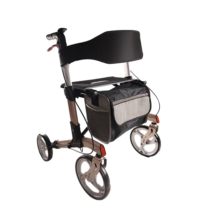 Wholesale Easy Folding Senior Walker with Padded Backrest, Lightweight Mobility Walking Aid for Adult Elderly - GilloServ