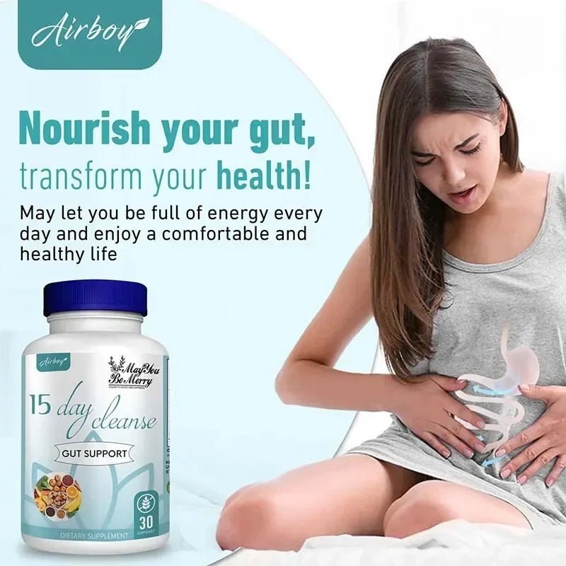 Gut and Colon Cleanse & Detox for Weight Loss-15 Day Quick Cleanser - Capsules Supplement to Flush Toxins&Boost Energy for Adult - GilloServ