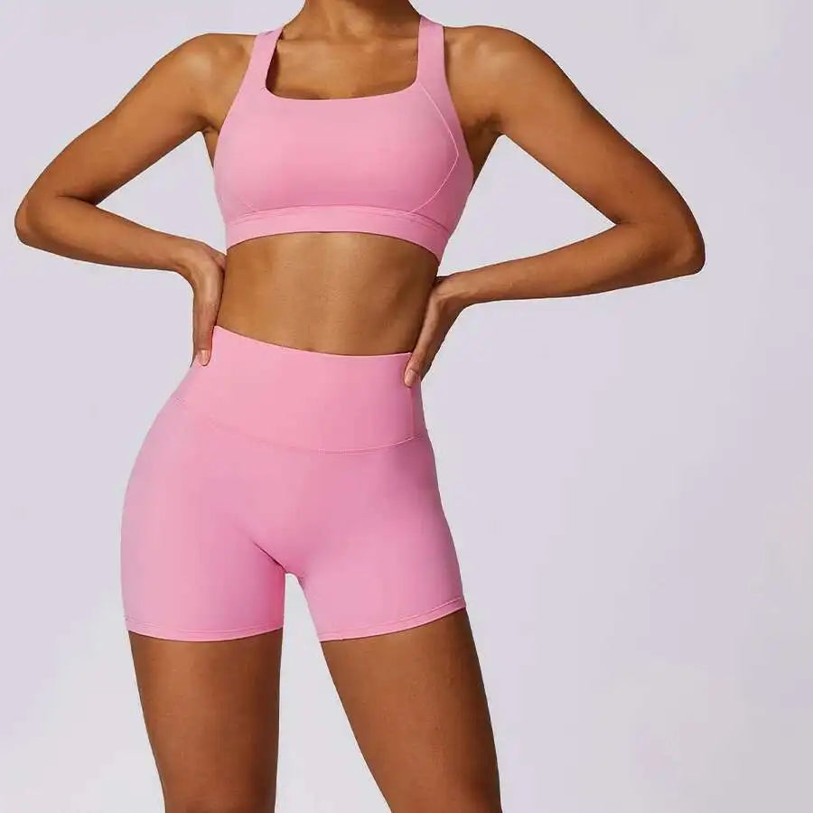 Yoga Set 2 PCS Women Tracksuits Workout Sportswear Gym Fitness - GilloServ