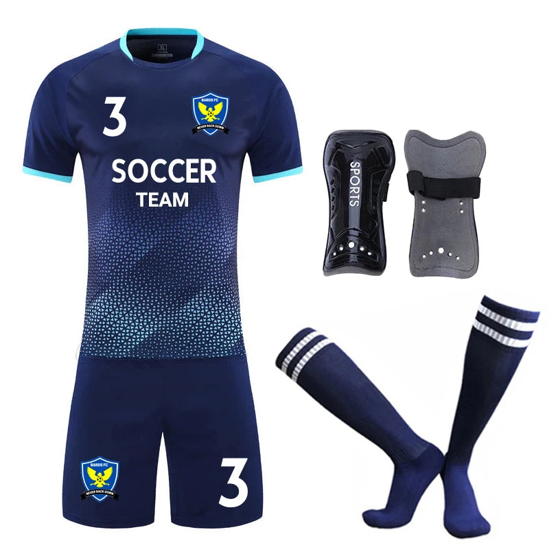 Football Jerseys Kits/Socks/Shin Pads Soccer Uniforms/Adult/Kid Suits