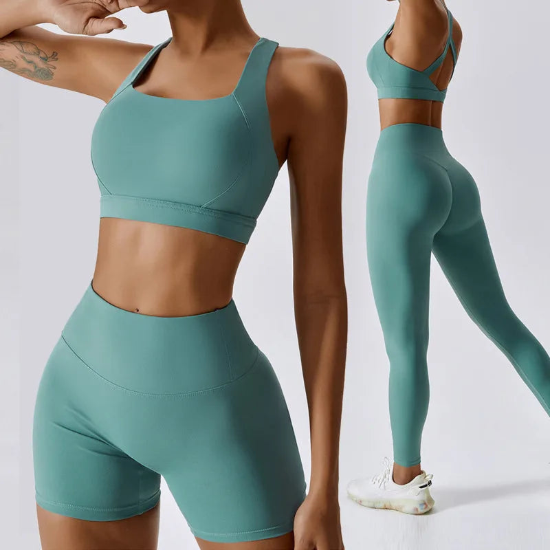 Yoga Set 2 PCS Women Tracksuits Workout Sportswear Gym Fitness - GilloServ