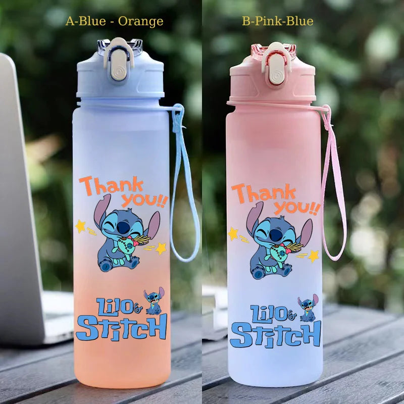 750ML Stitch Straw Water Bottle Eco-Friendly Plastic Water Cup - GilloServ