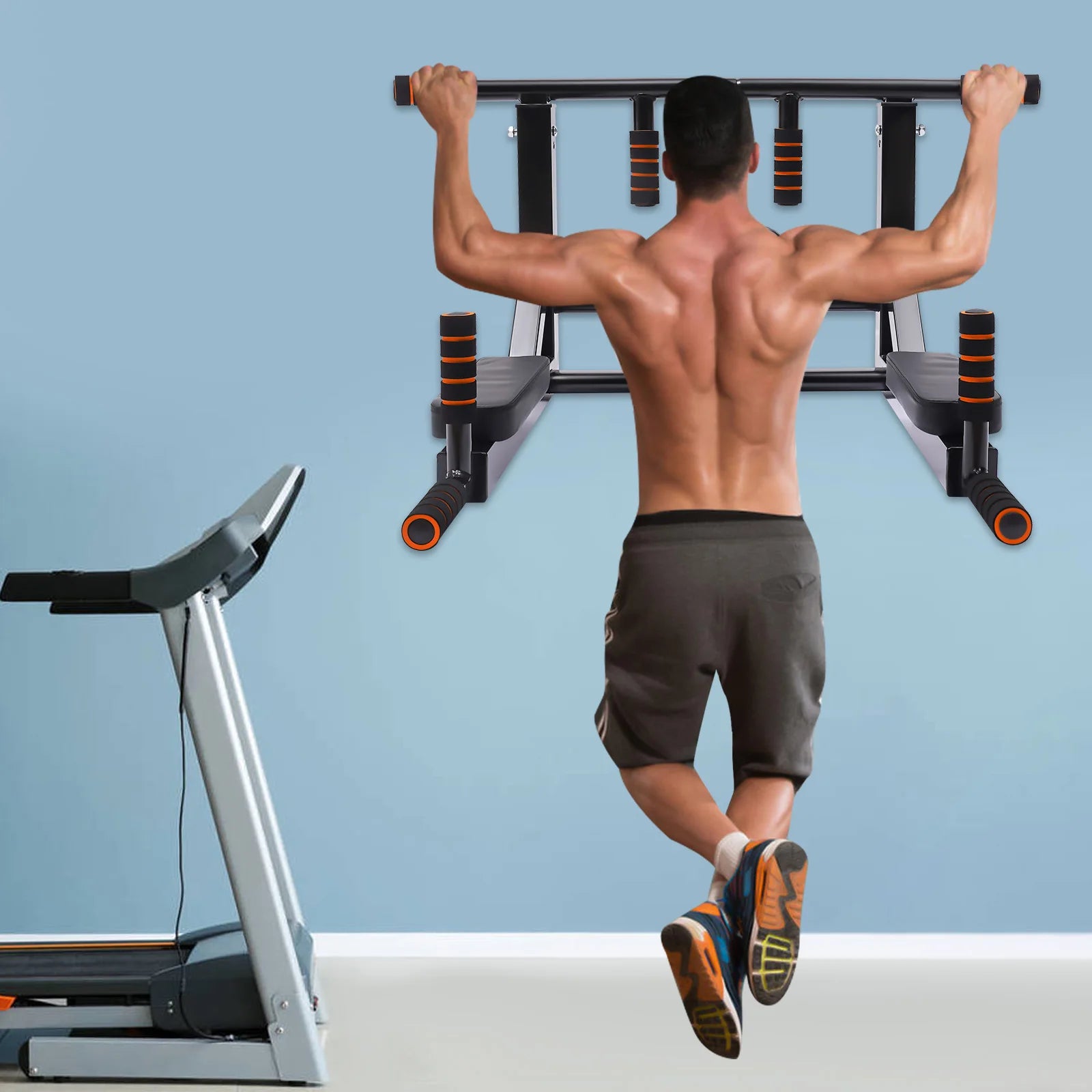 Multifunctional Wall Mounted Pull Up Bar-Chin Up & Dip Station - GilloServ