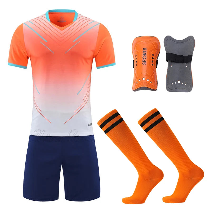 Football Jerseys Kits/Socks/Shin Pads Soccer Uniforms/Adult/Kid Suits