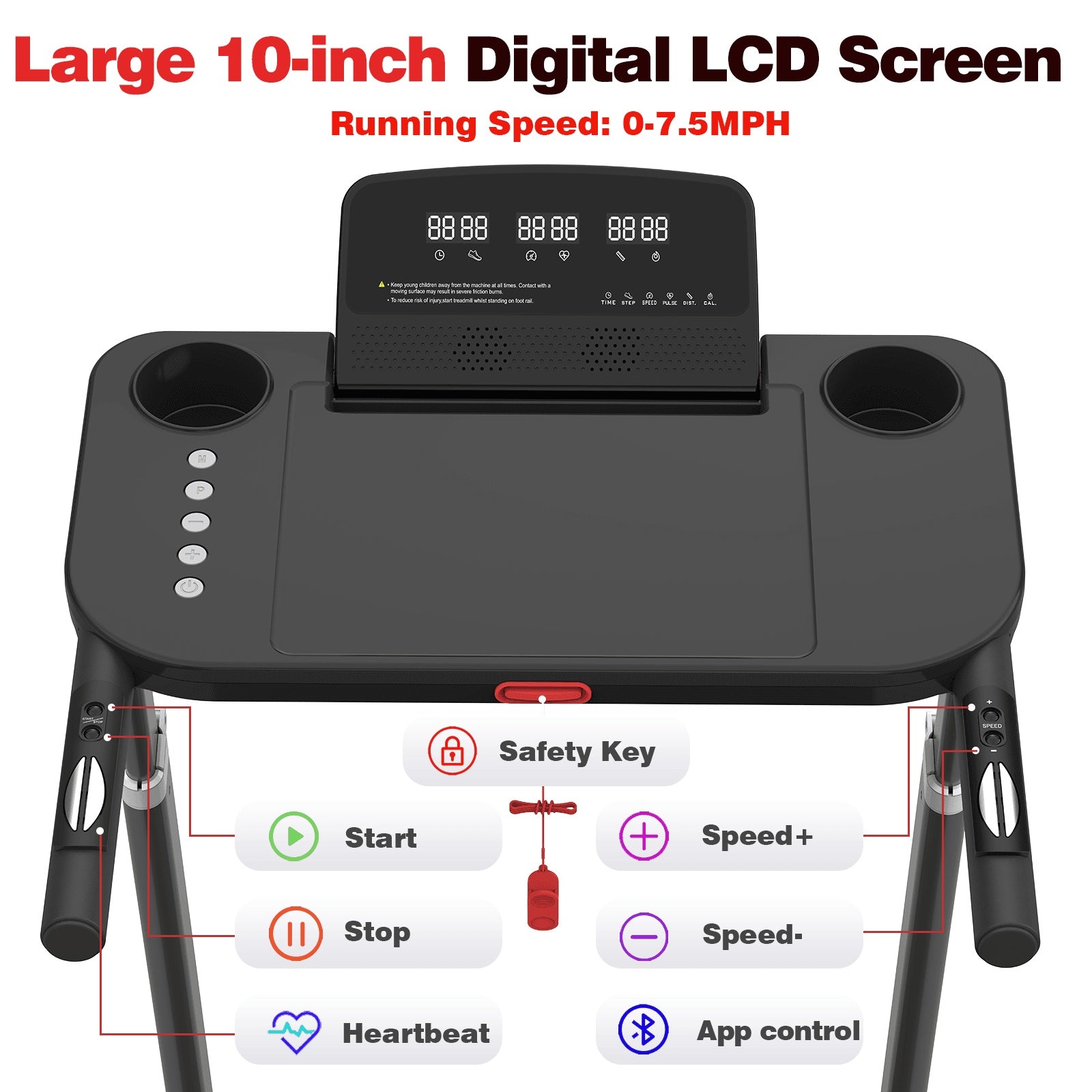 Treadmill With Tabletop Workstation And Adjustable Height - GilloServ
