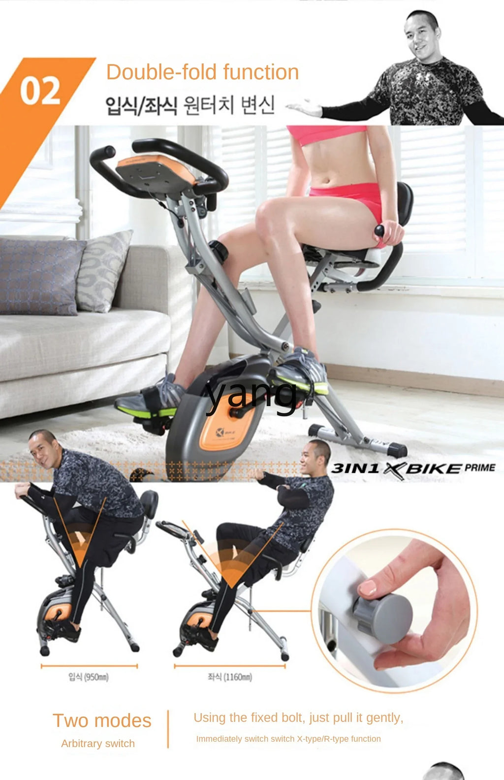 Folding exercise bike //magnetic spinning bike// home silent bike