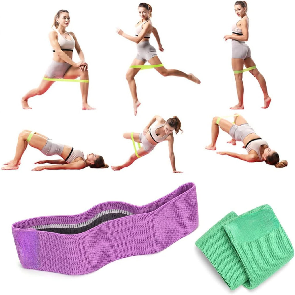 Sturdy Anti Slip Wide Resistance Bands Set for Legs// Butt //Hips - Elastic Exercise Loop - GilloServ