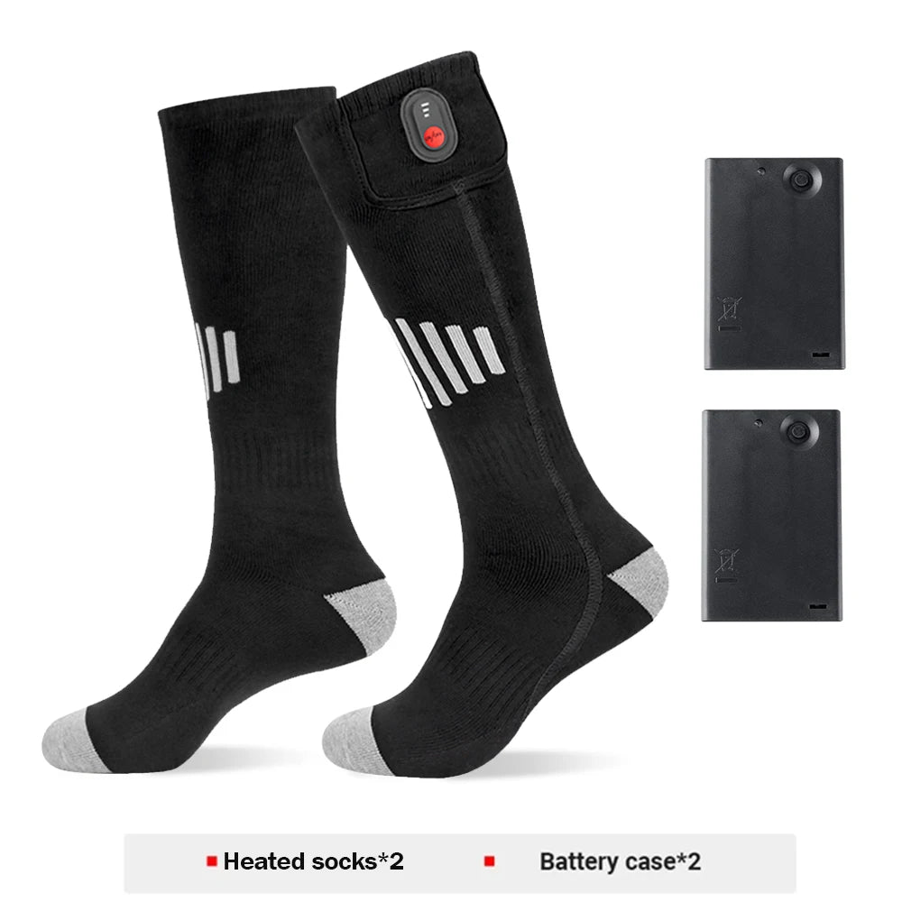 Heated Winter Socks// Warm Snowmobile Skiing// Heated Socks With Battery Case Outdoor Sport - GilloServ