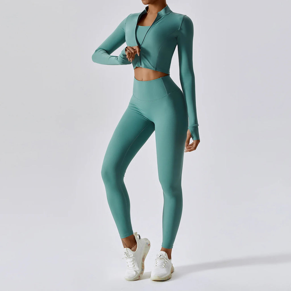High Quality 3PCS Yoga Set Women Workout Sets Gym Sportswear Yoga Suit - GilloServ