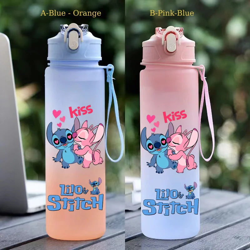 750ML Stitch Straw Water Bottle Eco-Friendly Plastic Water Cup - GilloServ