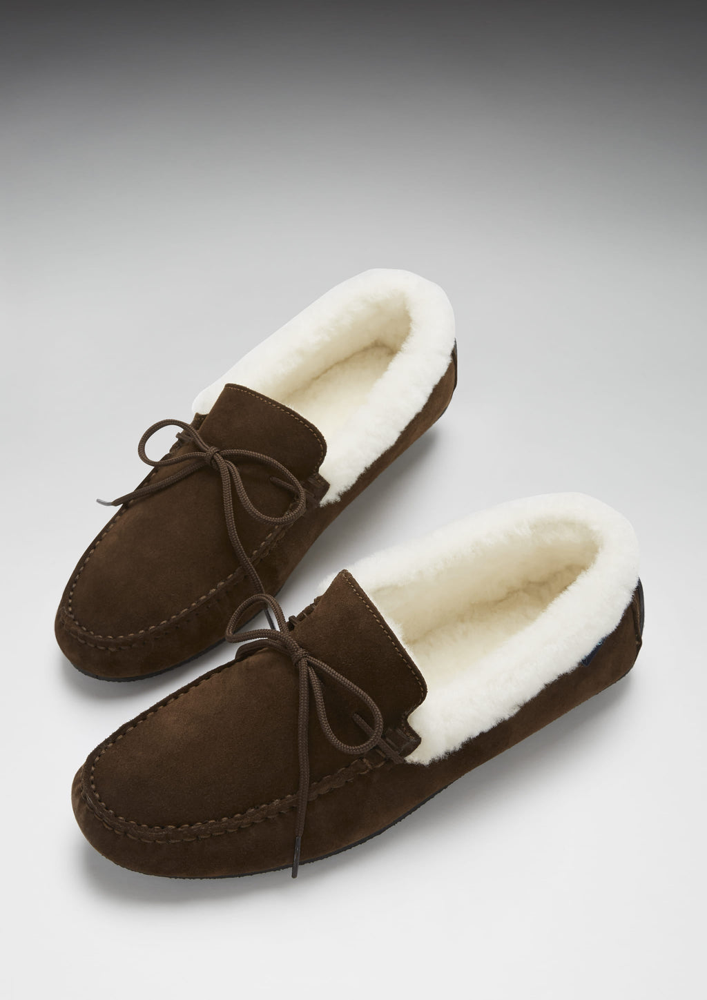 Slippers, sheepskin, brown suede - GilloServ