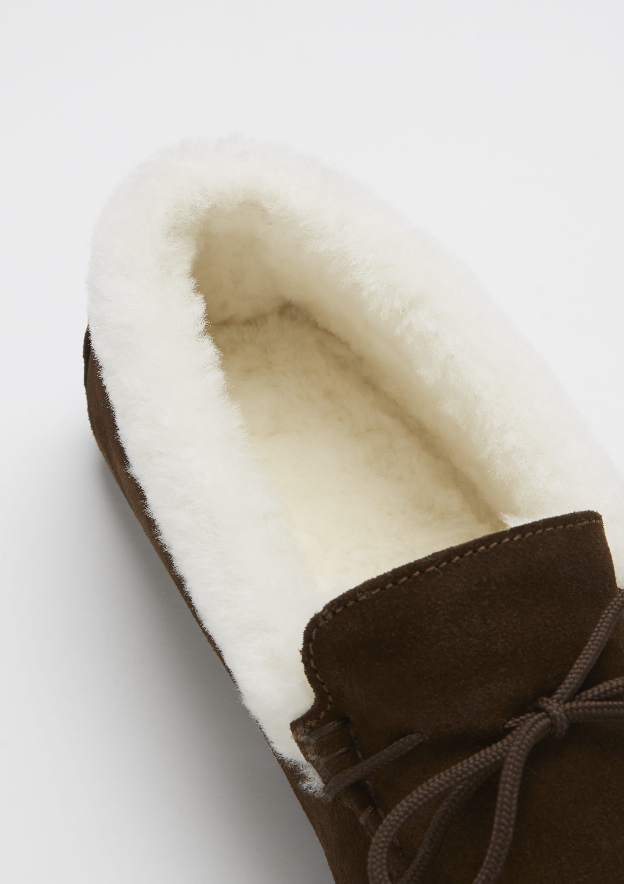 Slippers, sheepskin, brown suede - GilloServ