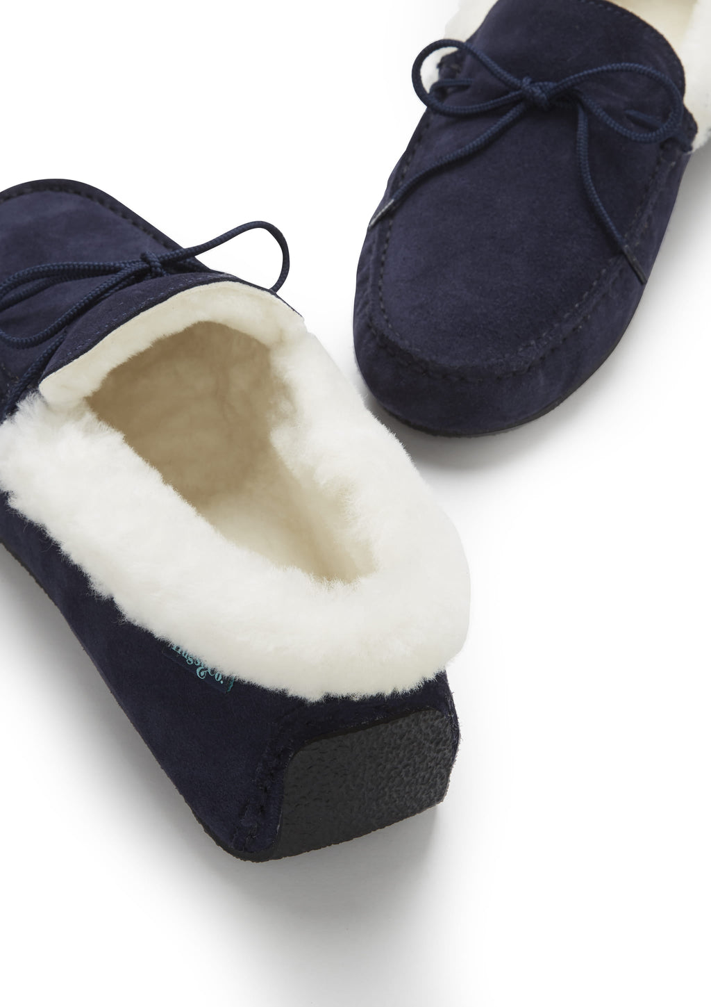 Slippers, sheepskin, navy blue - GilloServ
