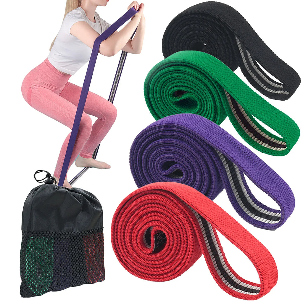 208 CM. Long Fabric Pull Up Assist Band Heavy Duty Exercise Stretch Yoga Bands - GilloServ