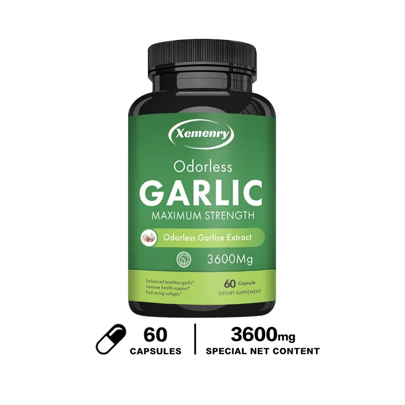 Organic Garlic Extract Capsule,for Immune and Cardiovascular, Cholesterol Health Support Nutrition Supplement - GilloServ