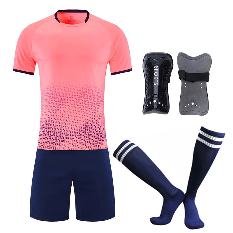 Football Jerseys Kits/Socks/Shin Pads Soccer Uniforms/Adult/Kid Suits