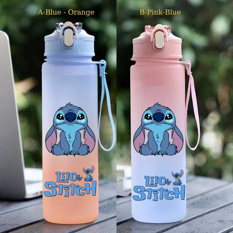 750ML Stitch Straw Water Bottle Eco-Friendly Plastic Water Cup - GilloServ