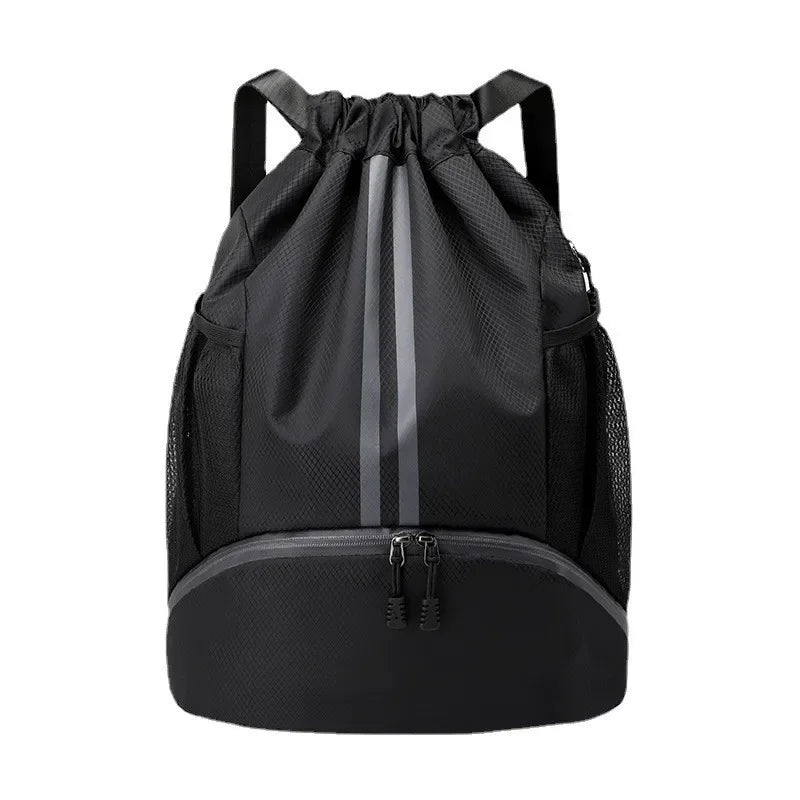 Drawstring Backpack With Ball Shoe Compartment Gym Bags - GilloServ