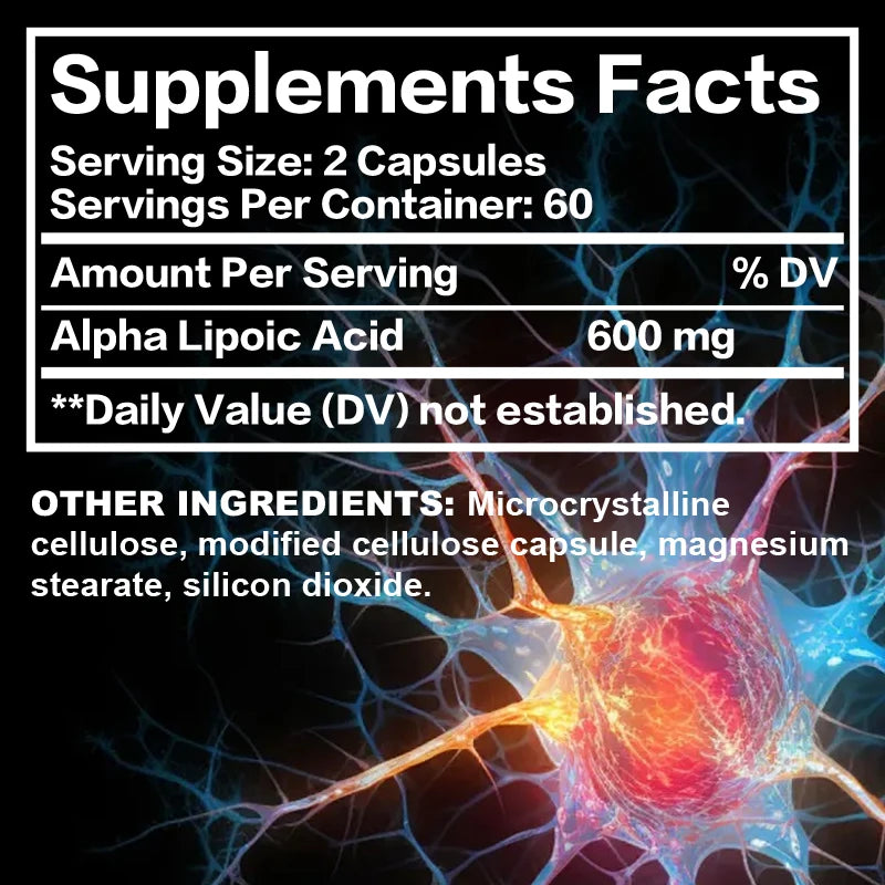 Alpha Lipoic Acid 600 Mg - Supports Antioxidant Health//Sugar Metabolism - GilloServ