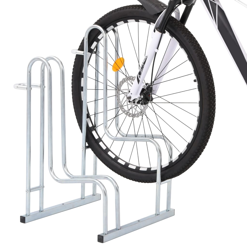 Bicycle Stand for 2 Bikes Floor Free standing Galvanized Steel