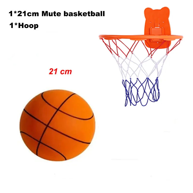 Bouncing Mute Ball Indoor Silent Basketball cm and Basket Foam Ball Sports - GilloServ