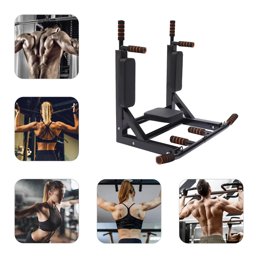 Multifunctional Wall Mounted Pull Up Bar-Chin Up & Dip Station - GilloServ
