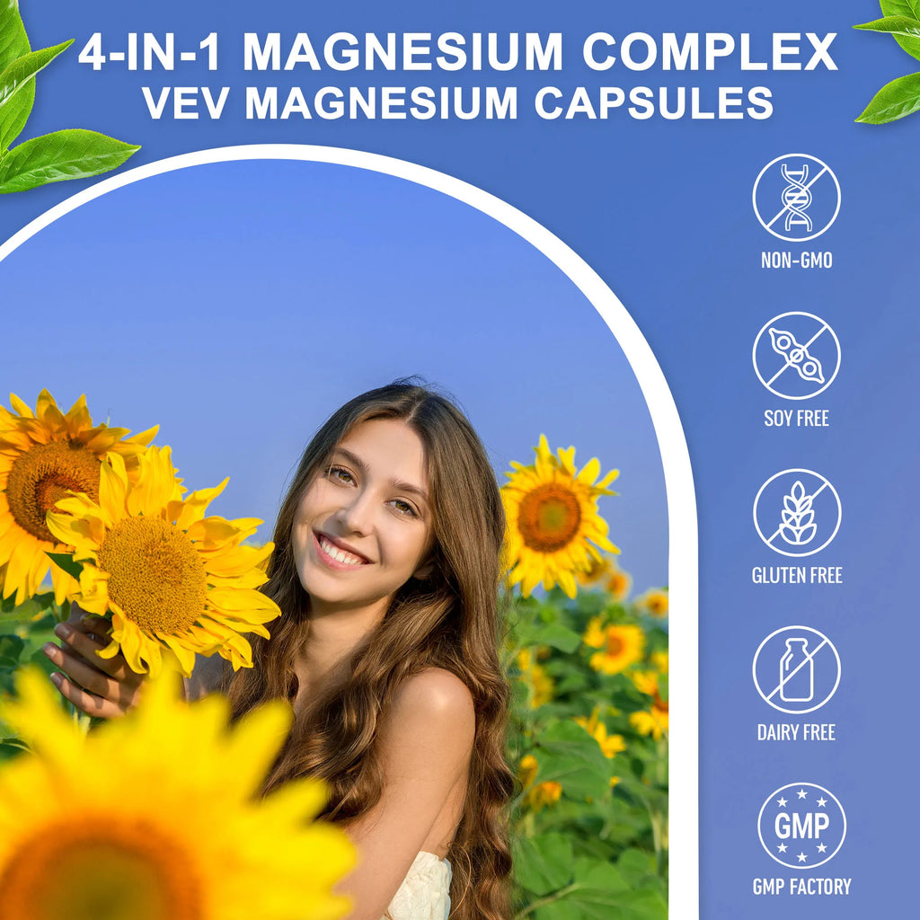 Magnesium + Ashwagandha Supplement - with Magnesium Citrate, Reduce Stress,Promote Adrenal Health, for Sleep,Heart & Bone Health - GilloServ