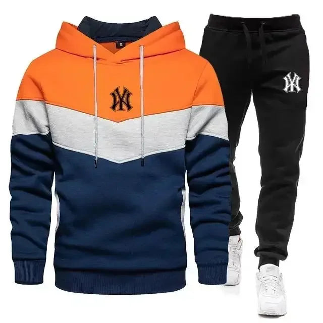 High-quality men's casual sportswear for running and jogging in Spring and autumn 2025, 2 sets of zipper sweatshirts and pants - GilloServ