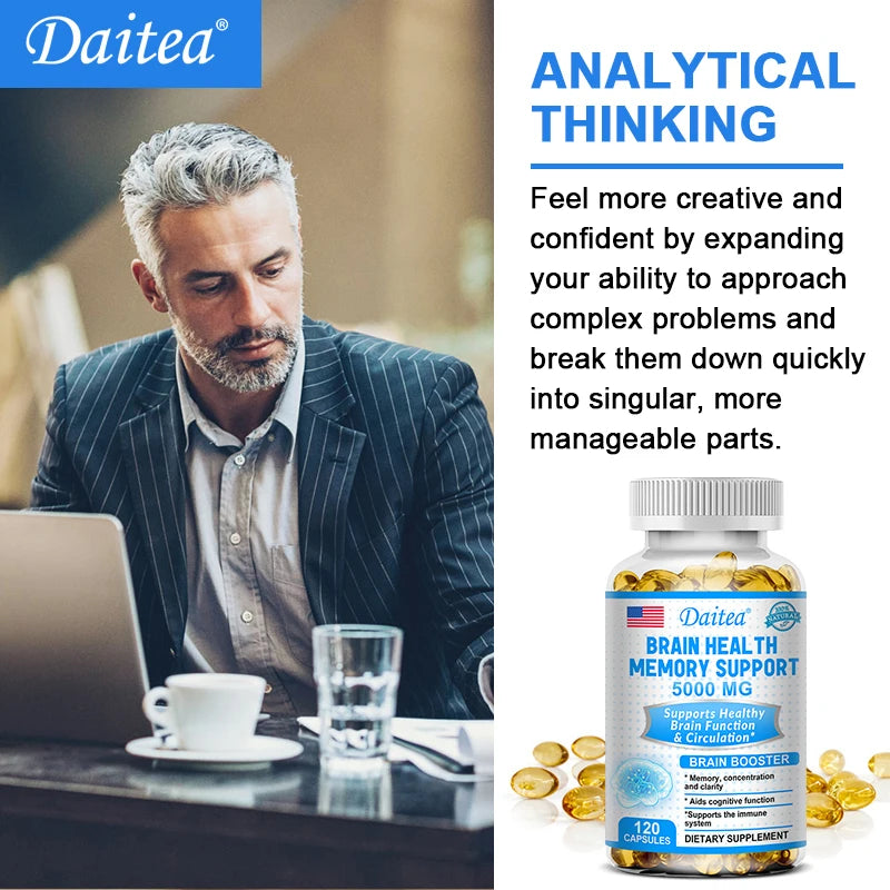 Vitamin B6 Supplement, Brain Health Memory Support 5000 mg//Supports Focus//rain Function & Circulation, 120 Capsules - GilloServ