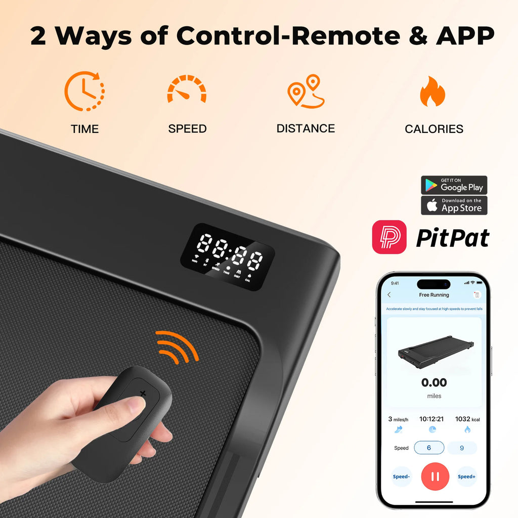 Walking Pad Under Desk Treadmill 2 in 1 Portable Treadmill with Remote Control LED Display 2.5HP Walkingpad for Home&Office - GilloServ