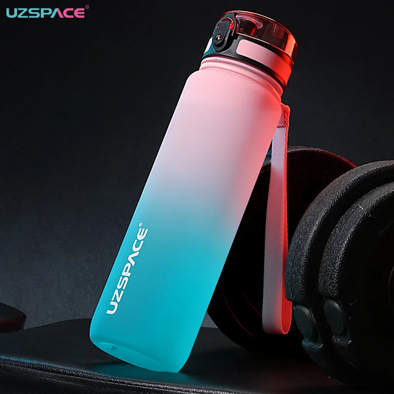 1L Sports Water Bottle With Time Marker, Leakproof - GilloServ