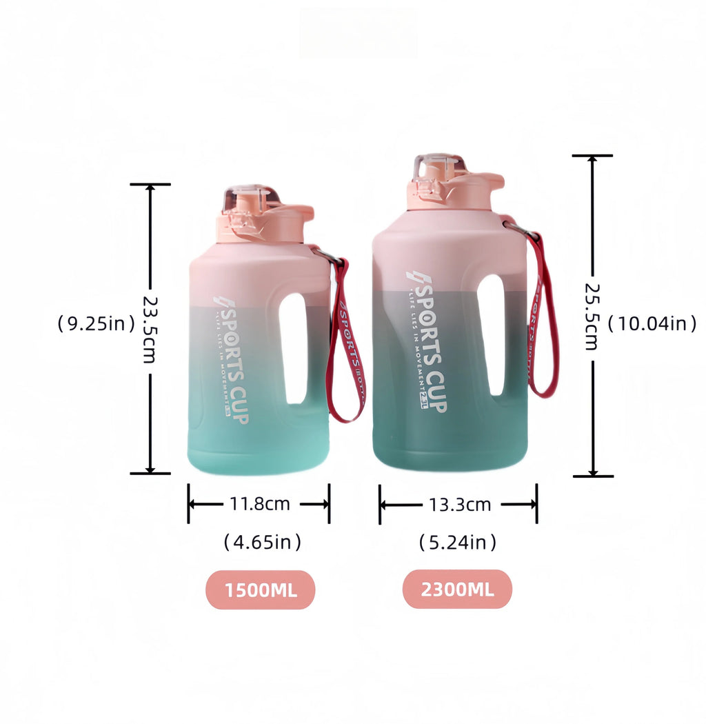 1500ml//2300ml Large Capacity Fitness Portable Scale Gradient Kettle - GilloServ