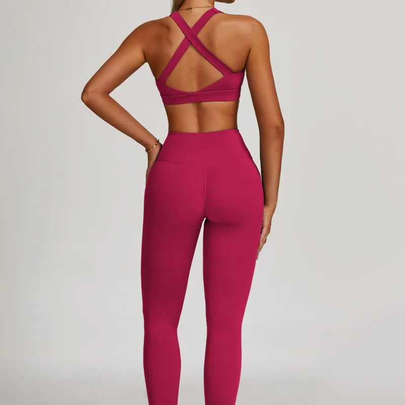 Yoga Set 2 PCS Women Tracksuits Workout Sportswear Gym Fitness - GilloServ