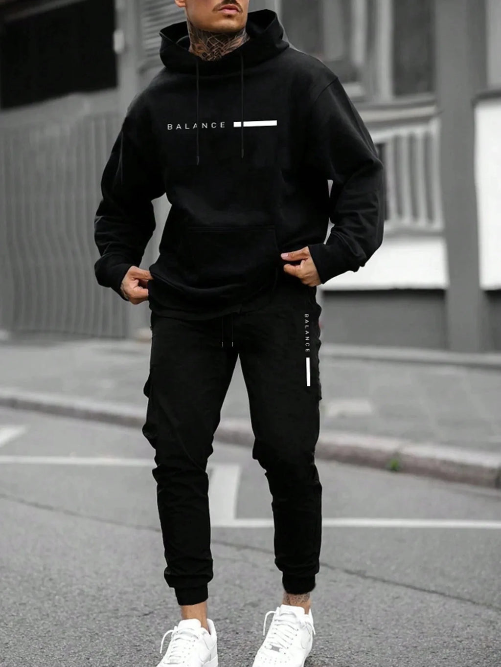 Tracksuit Sets Men's Casual Fleece Warm Hoodies Pants 2PCS Mens Long Sleeve Sport Suit Male Pullover Hoodies Sports Clothing - GilloServ
