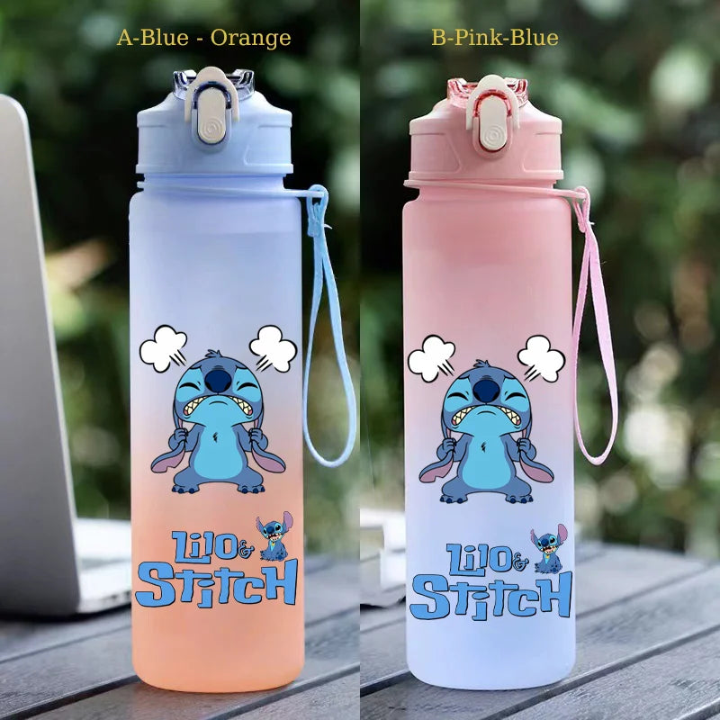 750ML Stitch Straw Water Bottle Eco-Friendly Plastic Water Cup - GilloServ