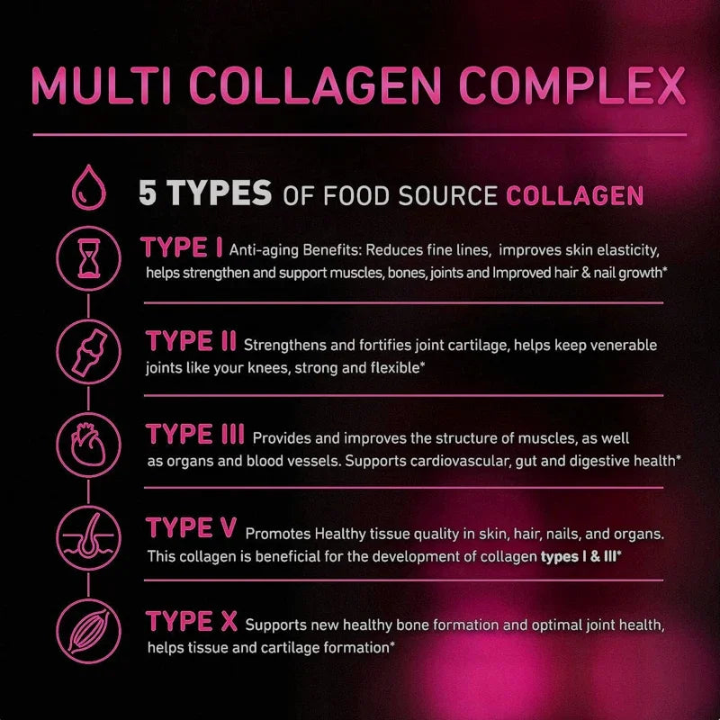 Collagen Complex Capsules - Brighten Skin Tone and Help Joint and Cardiovascular, Skin, Hair, Nails & Digestive Health - GilloServ