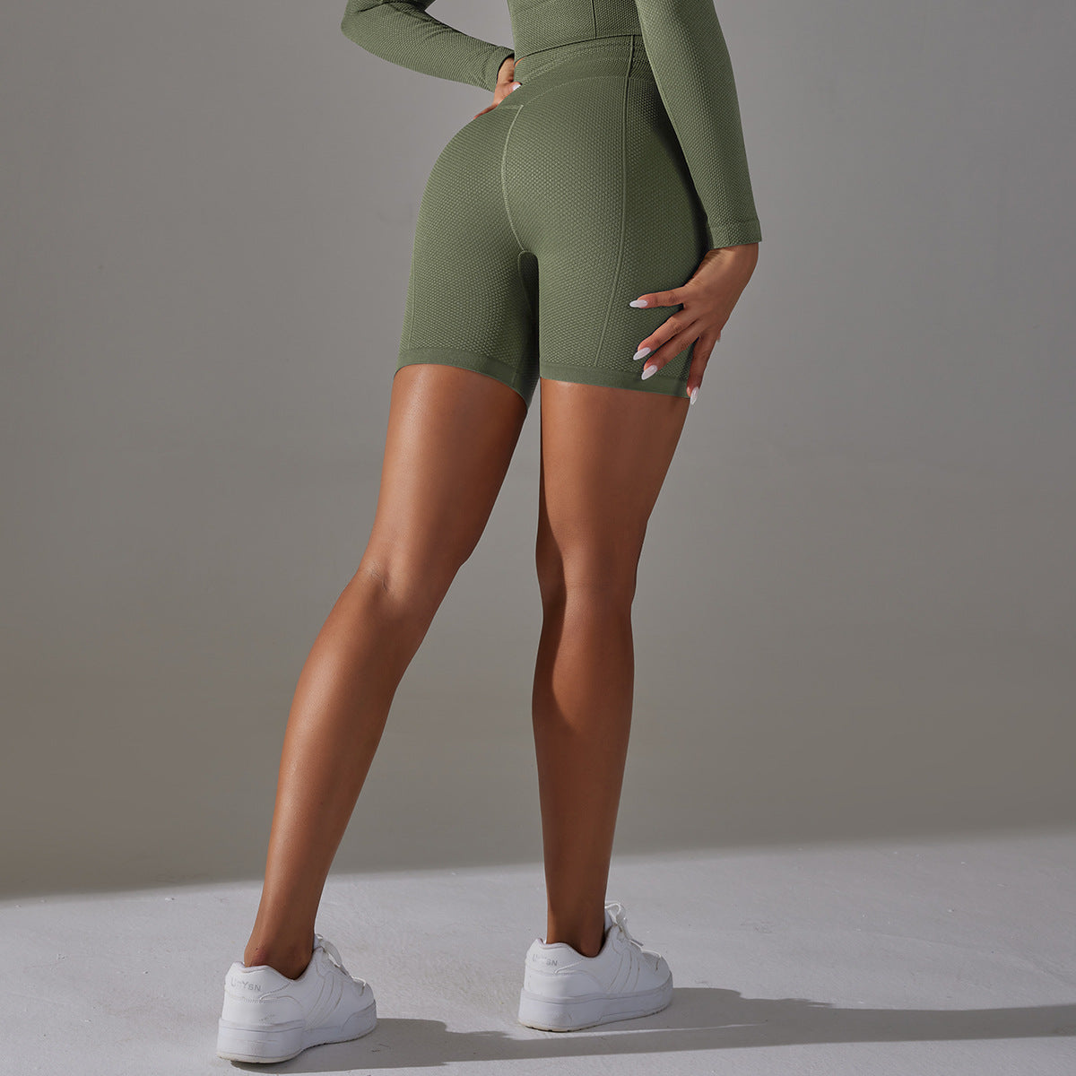 Seamless Solid color polka Jacquard High-Waisted