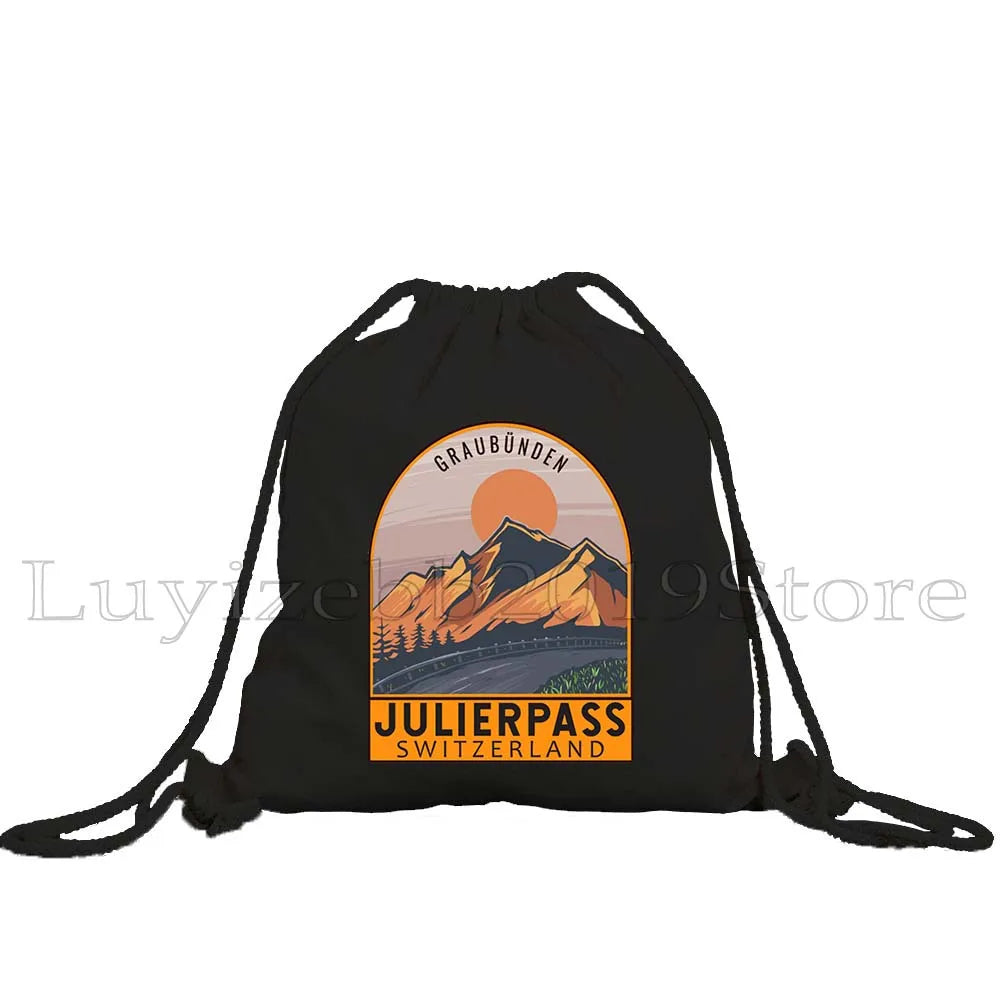 Zurich Switzerland Map Flag Swiss Girl Drawstring Bag - GilloServ