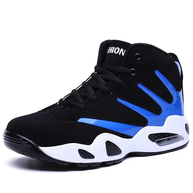Large Size PU Leather Sports Shoes for Men High Top Sneakers - GilloServ