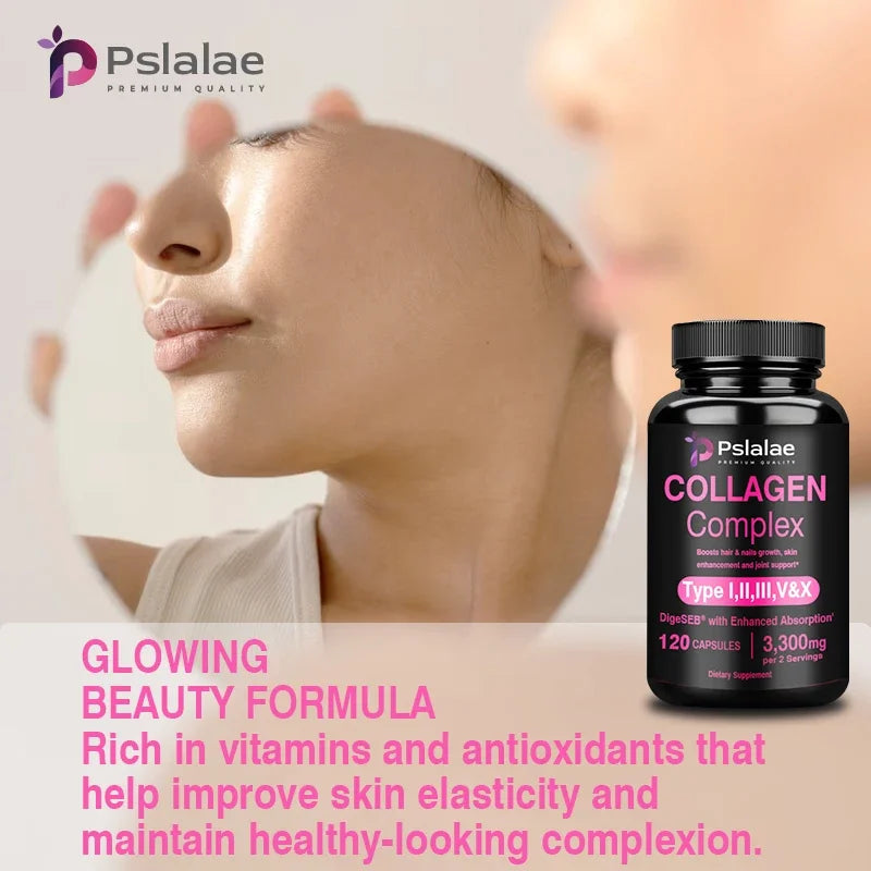 Collagen Complex Capsules - Brighten Skin Tone and Help Joint and Cardiovascular, Skin, Hair, Nails & Digestive Health - GilloServ