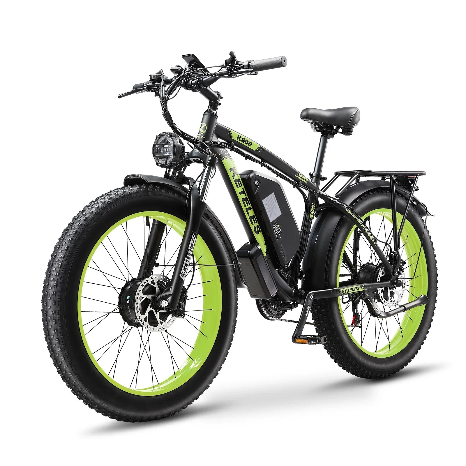 Electric Bike 2000W 48V 23AH 26inch Fat Tire Hydraulic brakes Ebike 21Speed Mountain Snow - GilloServ