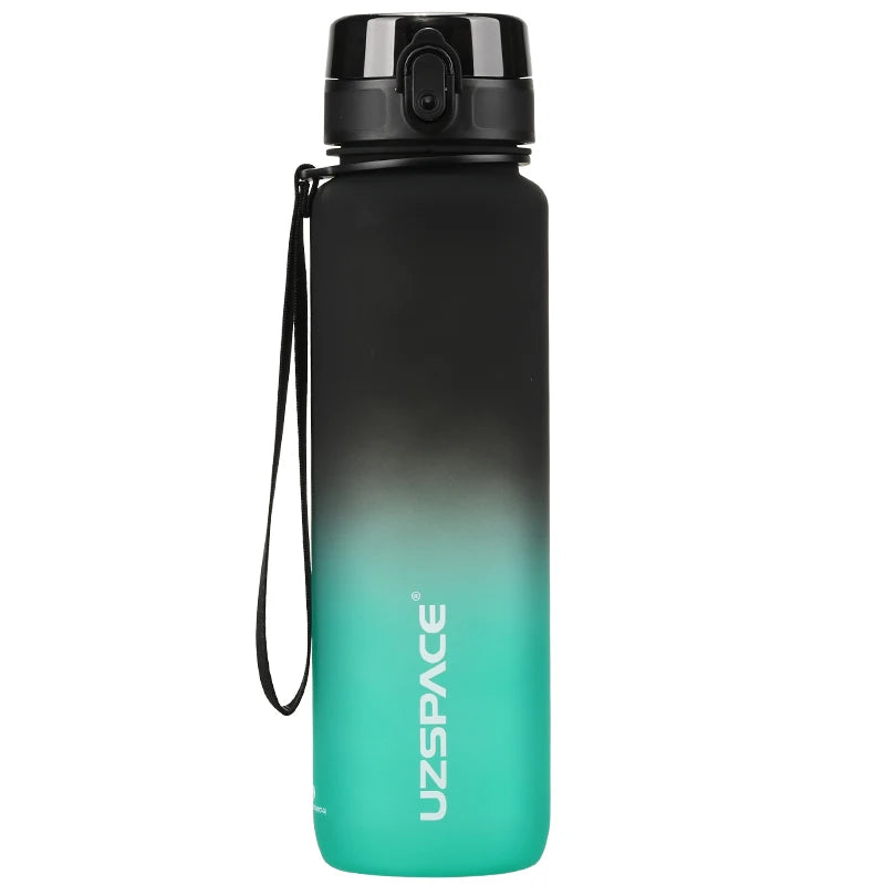 1L Sports Water Bottle With Time Marker, Leakproof - GilloServ