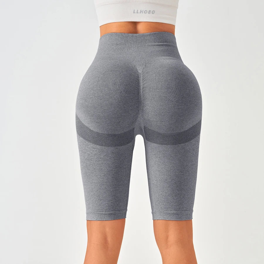 Women Sports Leggings Sportswear Seamless Yoga Shorts w/Tummy Control - GilloServ