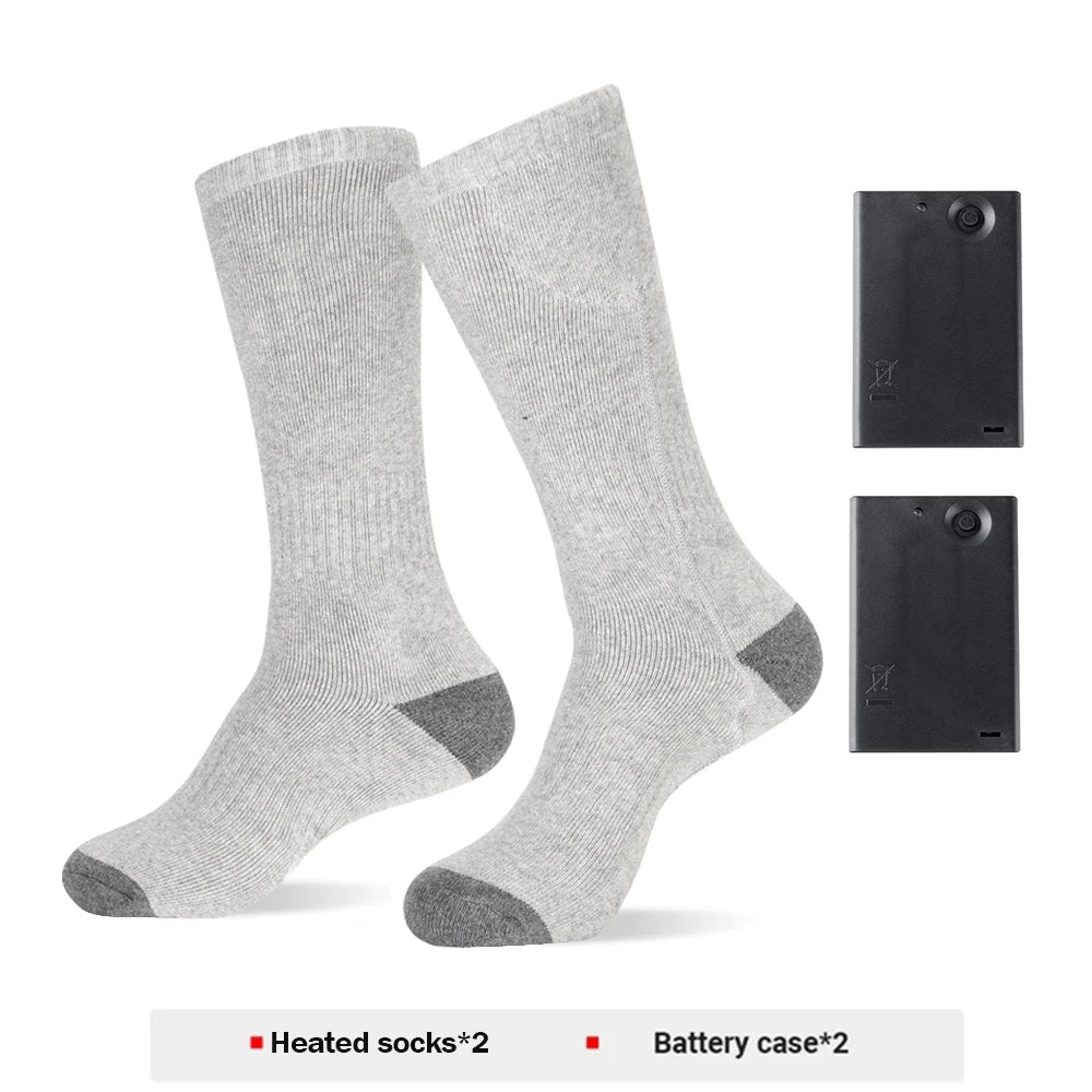 Heated Winter Socks// Warm Snowmobile Skiing// Heated Socks With Battery Case Outdoor Sport - GilloServ
